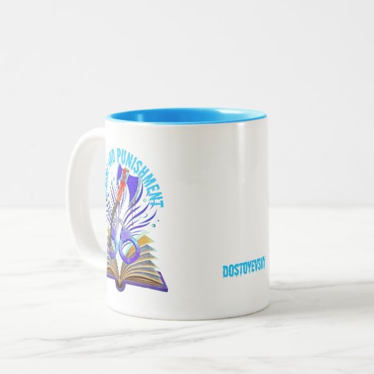 Fyodor Dostojewski, Zitat, Verbrechen und Strafe Zweifarbige Tasse (Vorderseite Links)