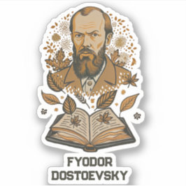 Fyodor Dostojewsky Portraitaufkleber Aufkleber