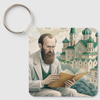 Fyodor Dostojewsky zitieren, DAS IDIOT Schlüsselanhänger
