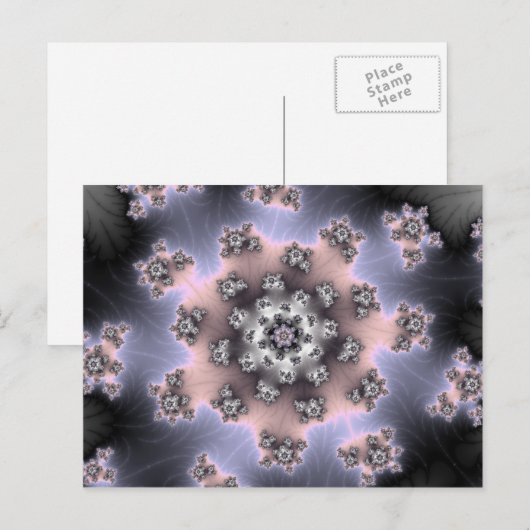 Fzoom - Rosa Fraktal Postkarte (Vorne/Hinten)