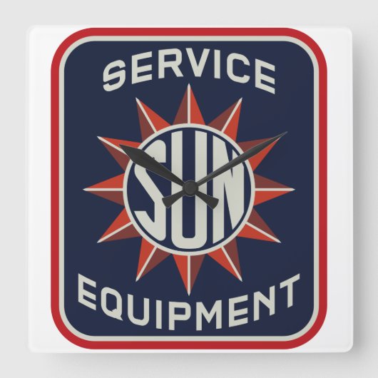 G2 Sun-Logo-Uhr der ersten Generation Quadratische Wanduhr (Vorderseite)