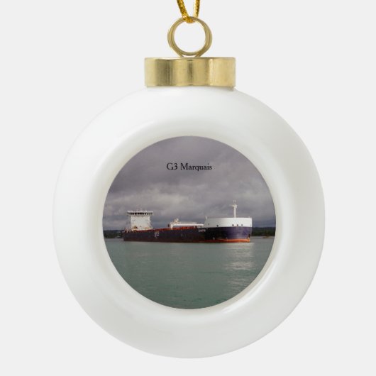 G3 Marquais-Ball oder Schneeflocke Keramik Kugel-Ornament (Vorderseite)