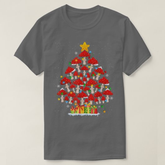 G4Yw Mushroom Christmas Tree Pajama Merry Xmas Pla T-Shirt (Design vorne)