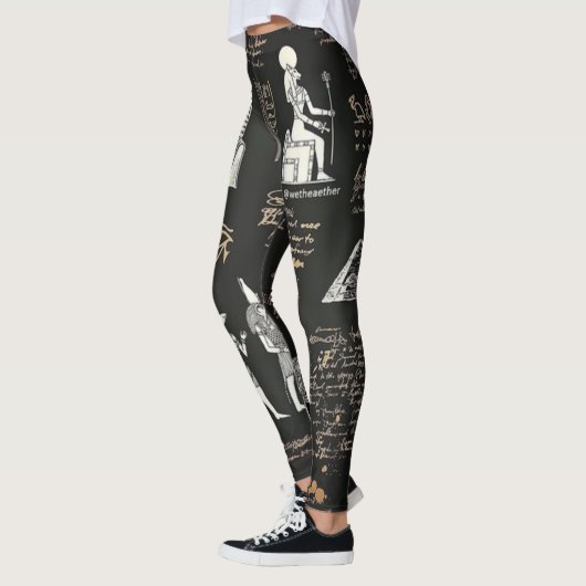 G90GRAFISCHES MÄDCHEN-Hieroglyphisches Schreiben Leggings (Links)