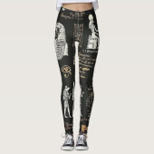 G90GRAFISCHES MÄDCHEN-Hieroglyphisches Schreiben Leggings (Vorderseite)