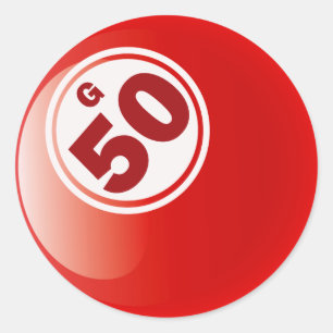 G 50 BINGO BALL RUNDER AUFKLEBER
