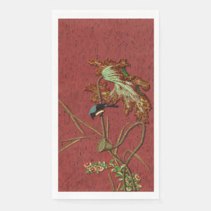 G.A. Audsley Vintage Roter Japanischer Vogel Lotus Serviette