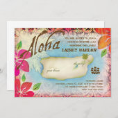 g| Aloha Luau Einladung (Vorne/Hinten)
