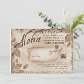 g| Aloha Luau Insel Brown Einladung (Stehend Vorderseite)