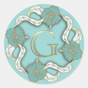 G-Aufkleber in Monogramm Runder Aufkleber