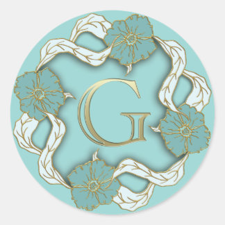 G-Aufkleber in Monogramm Runder Aufkleber