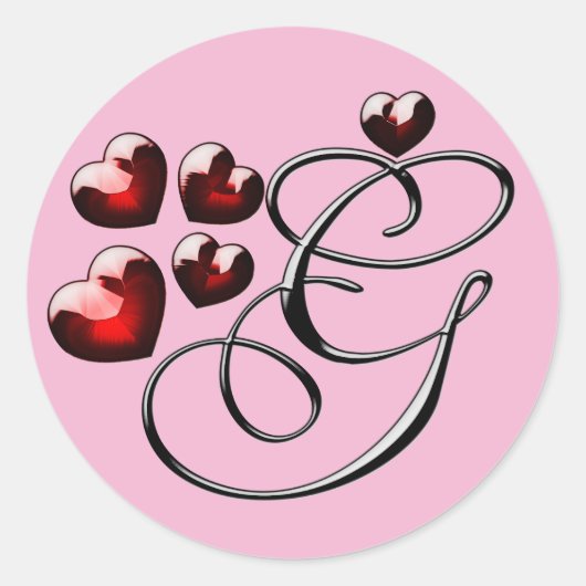 G-Aufkleber in Monogramm Runder Aufkleber (Vorderseite)