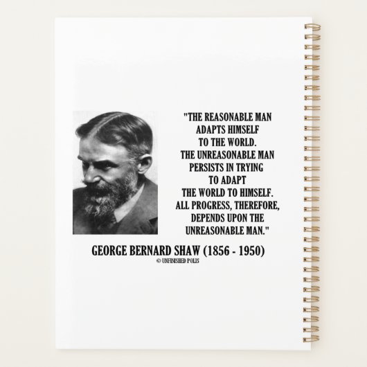 G. B. Shaw Progress hängt von einem unvernünftigen Planer (Rückseite)