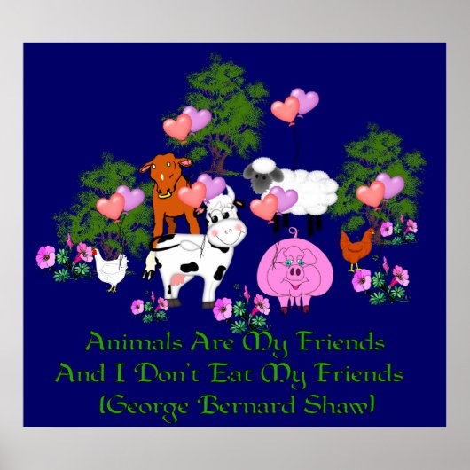 G. B. Shaw Vegetarian Zitat Poster (Vorne)