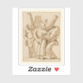 G.B. Tiepolo - Punchinellos Annäherung an eine Fra Aufkleber (Blatt)