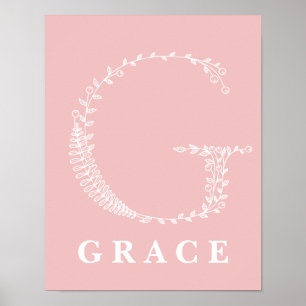 G Botanisches Monogramm Kinderzimmer-Poster Poster