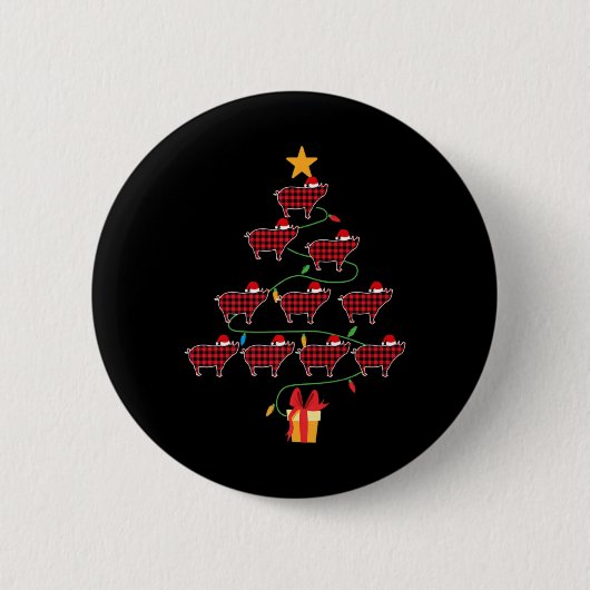 G Christmas Tree Xmas Goats Tree Santa Hat  Button (Vorderseite)