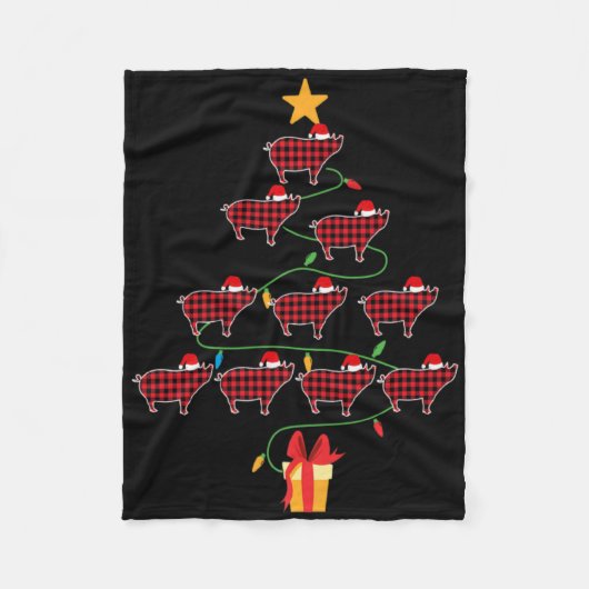 G Christmas Tree Xmas Goats Tree Santa Hat T Shirt Fleecedecke (Vorderseite)