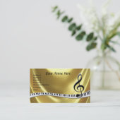 G-Clef-Gold-Piano-Tastatur Visitenkarte (Stehend Vorderseite)