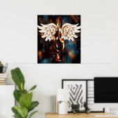 G Clef mit Wings Poster (Heimbüro)