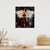 G Clef mit Wings Poster (Küche)