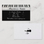 G-Clef Musiknotens Piano Keyboard Business Card Visitenkarte (Vorne/Hinten)