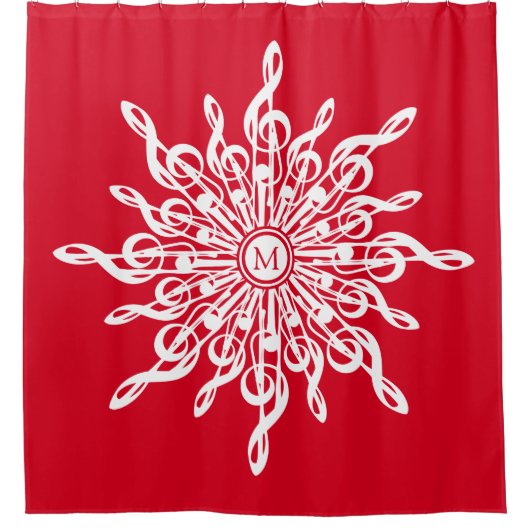 G-Clef Snowflake Duschvorhang (Vorderseite)