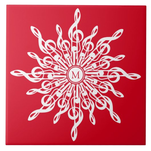 G-Clef Snowflake Fliese (Vorderseite)