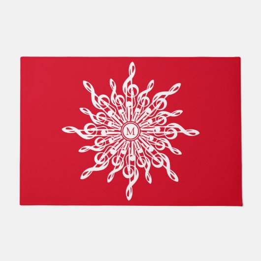 G-Clef Snowflake Fußmatte (Vorderseite)