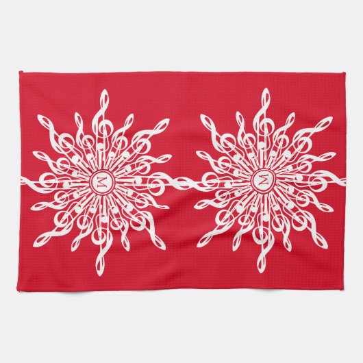 G-Clef Snowflake Geschirrtuch (Horizontal)