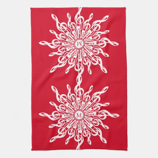 G-Clef Snowflake Geschirrtuch (Vertikal)
