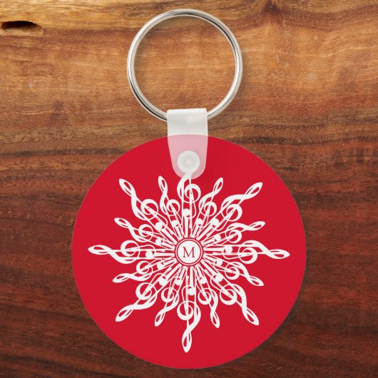 G-Clef Snowflake Schlüsselanhänger (Vorderseite)