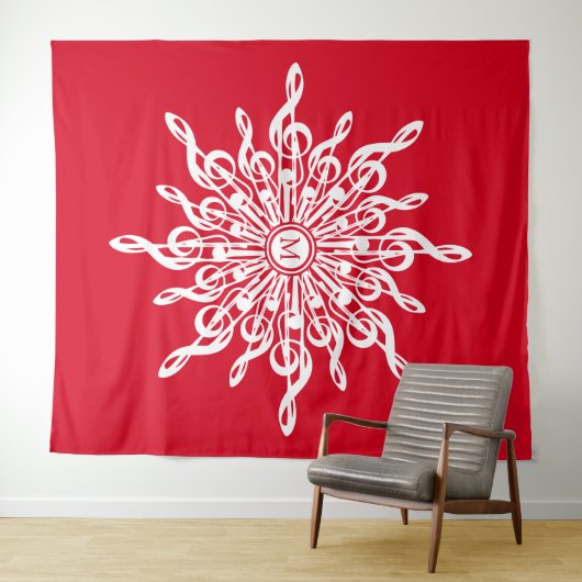 G-Clef Snowflake Wandteppich (Beispiel (Horizontal))