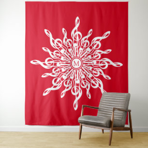 G-Clef Snowflake Wandteppich