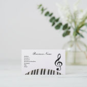 G-Clef-u. Klavier-Tastatur Visitenkarte (Stehend Vorderseite)