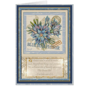 G Creation Büro blau Blumen leere Karte