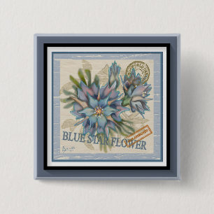 G Creation Büro blaue Blume Button