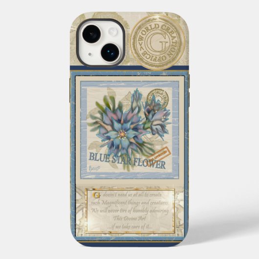 G Creation Büro blaue Blume Case-Mate iPhone Hülle (Rückseite)