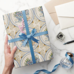 G Creation Büro blaue Blume Geschenkpapier