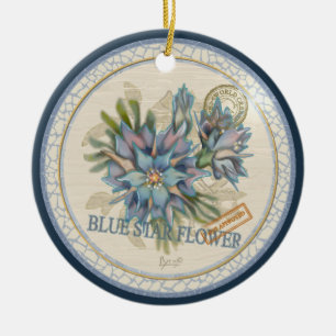 G Creation Büro blaue Blume Keramik Ornament