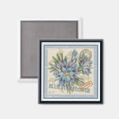 G Creation Büro blaue Blume Magnet (Vorderseite/Rückseite)