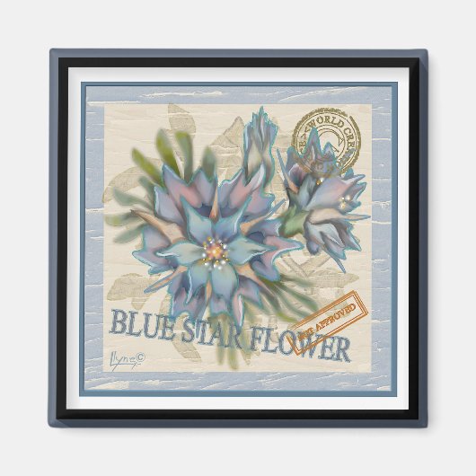 G Creation Büro blaue Blume Magnet (Vorne)
