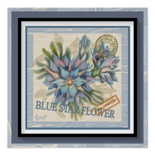 G Creation Büro blaue Blume Poster (Vorderseite)