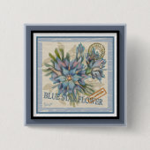 G Creation Office - blaue Blume Button (Vorderseite)