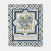 G Creation Office - blaue Blume Fleecedecke (Vorderseite)