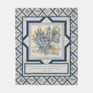 G Creation Office - blaue Blume Fleecedecke