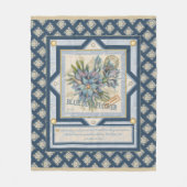 G Creation Office - blaue Blume Fleecedecke (Vorderseite)