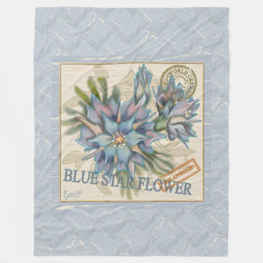 G Creation Office - blaue Blume Fleecedecke (Vorderseite)