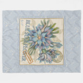 G Creation Office - blaue Blume Fleecedecke (Vorderseite (Horizontal))