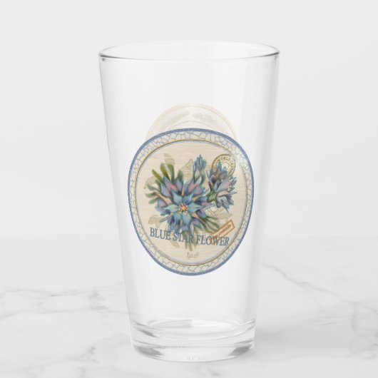 G Creation Office - blaue Blume Glas (Vorderseite)